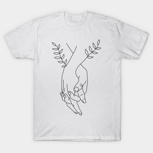 Holding Hands T-Shirt by Petras